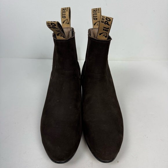 El Potrillo Brown Leather Suede Chelsea Ankle Boots Western Rodeo Country - Picture 2 of 8